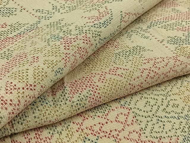 平和屋着物▽本塩沢 単衣 菱花文 正絹 逸品 AAAZ1723fy