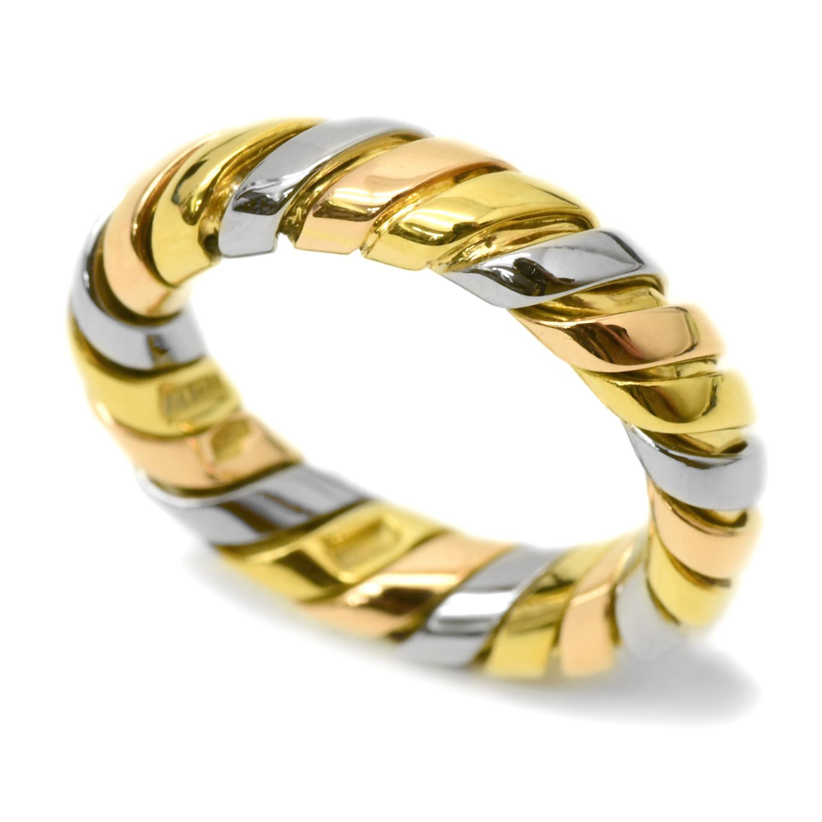 BVLGARI ブルガリ 750 トゥボガス リング 7.5号 5.0g スリーカラー