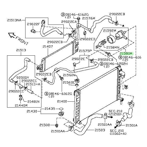 日産純正 HGY51 シーマ サブ クーリングモーター ASSY