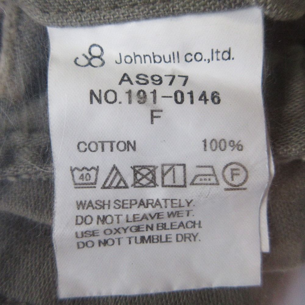 新品同様 JOHNBULL ジョンブル USED加工 ユーティリティーシャツ サイズF オリーブ レディース 古着 中古 Johnbull 新品同様 JOHNBULL ジョンブル USED加工