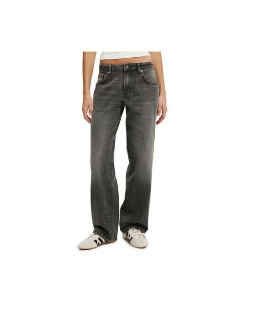 【送料無料】 コットンオン レディース デニムパンツ ボトムス Women's Low Rise Straight Jean Domino black