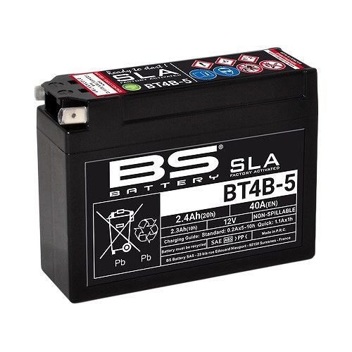 BSバッテリー バイク用バッテリー SLAバッテリー スズキ レッツII デラックス CA1KA AZ50DW 50cc BT4B-5 2輪