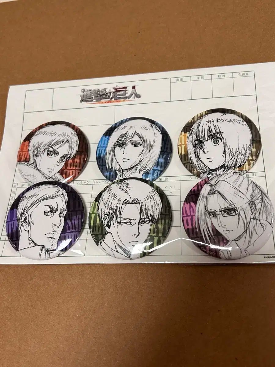 進撃の巨人の wit 原画 缶バッジ