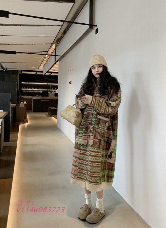 ニットロングカーディガン韓国ファッ vii4w083723