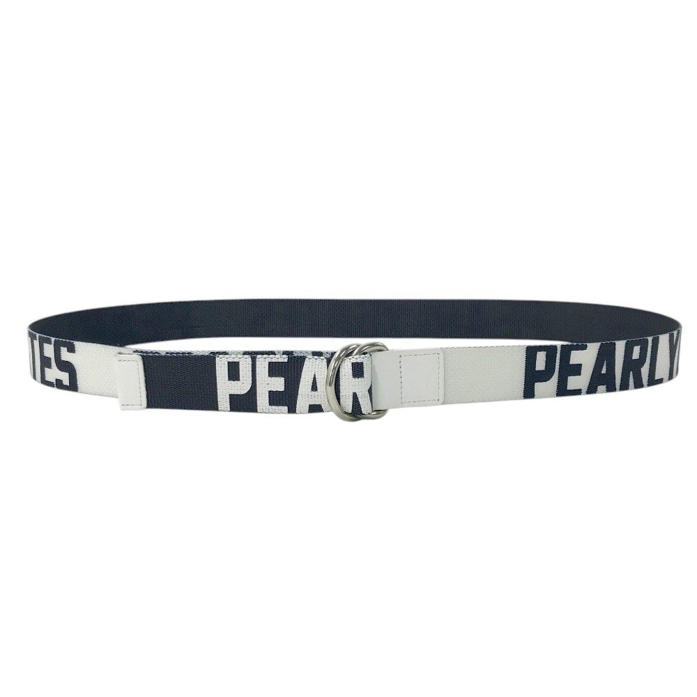 PEARLY GATES ロゴベルト 89 スマイル、ホワイト×ネイビー PEARLY GATES ロゴベルト 89 スマイル、ホワイト×ネイビー