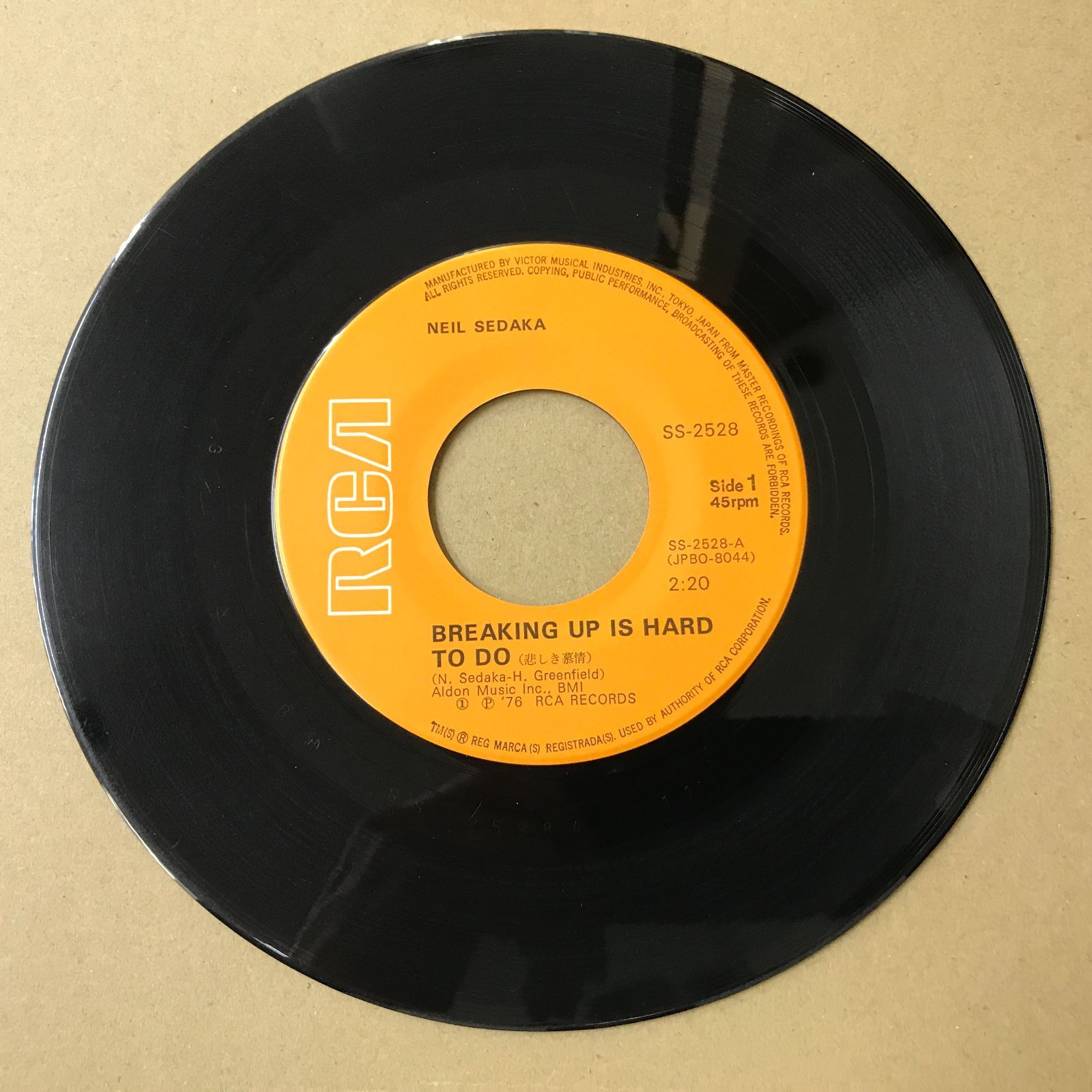 EPレコード ニール・セダカ [ NEIL SEDAKA ] 悲しき慕情 ( Breaking Up