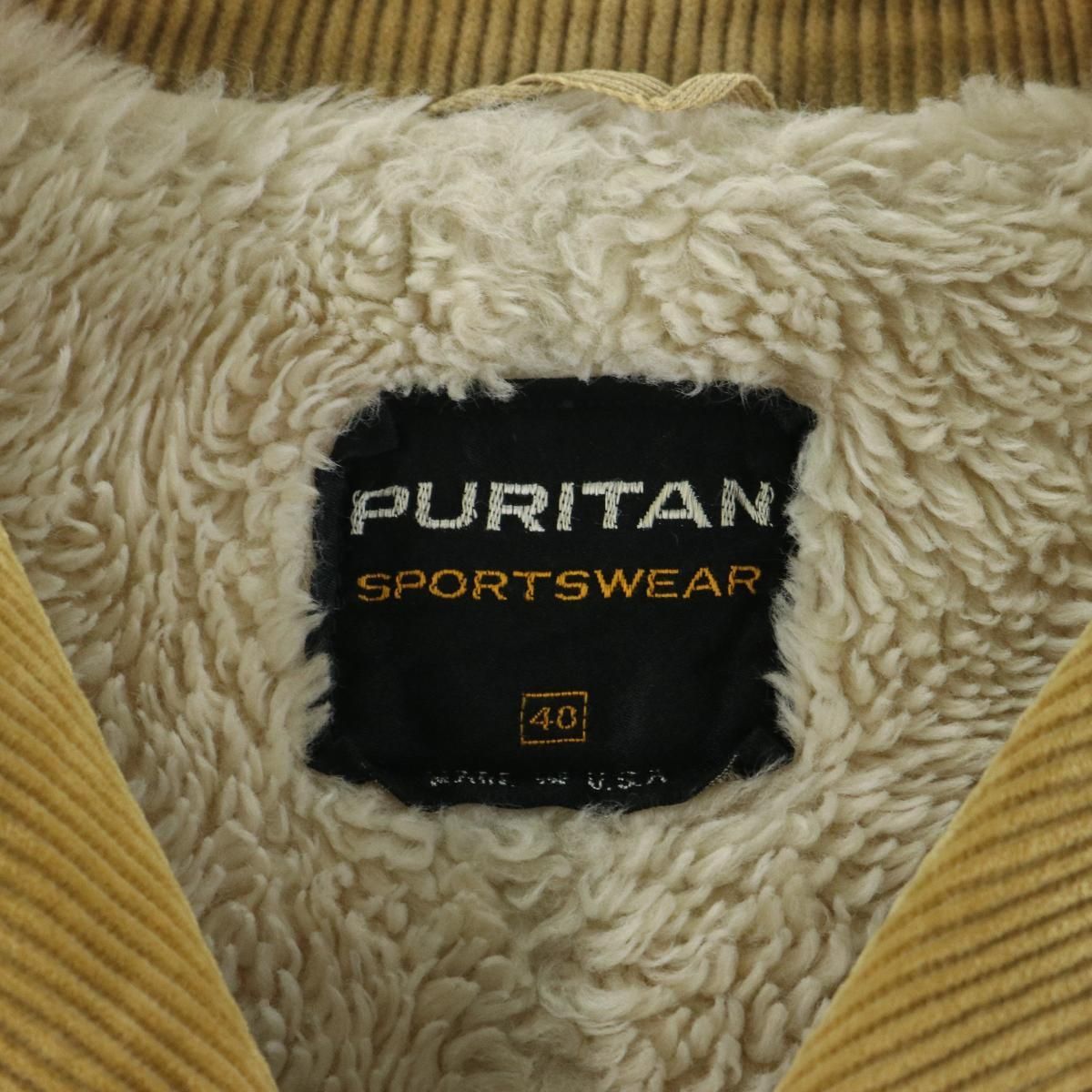 古着 60～70年代 PURITAN ボアライナー コーデュロイノーフォーク