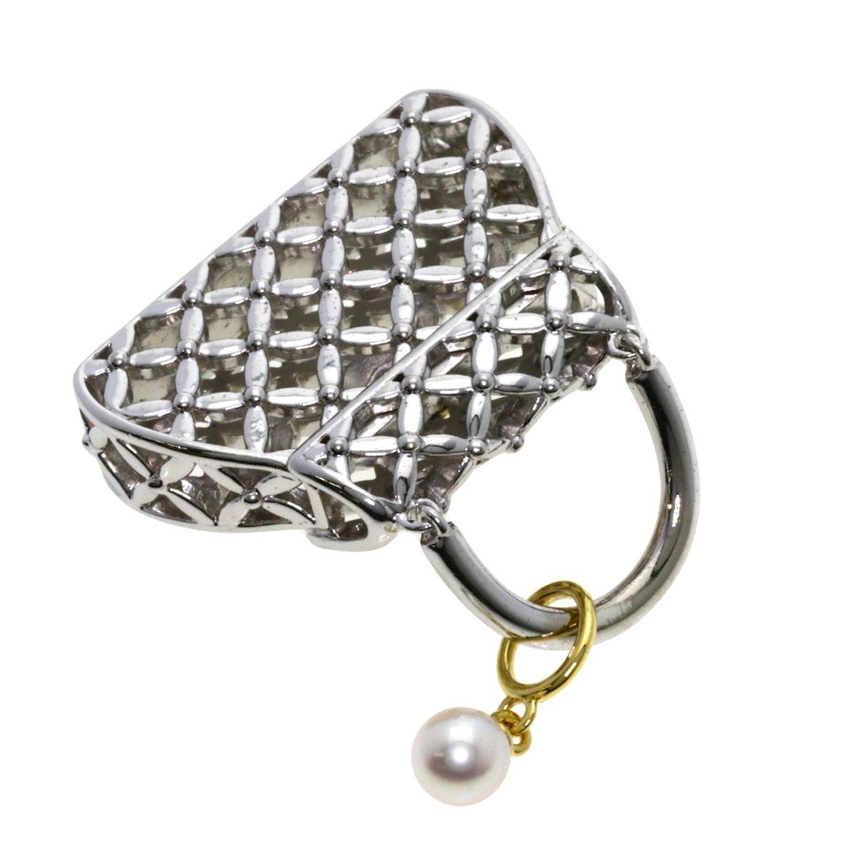 MIKIMOTO ミキモト バッグモチーフ パール 真珠 ペンダントトップ SV