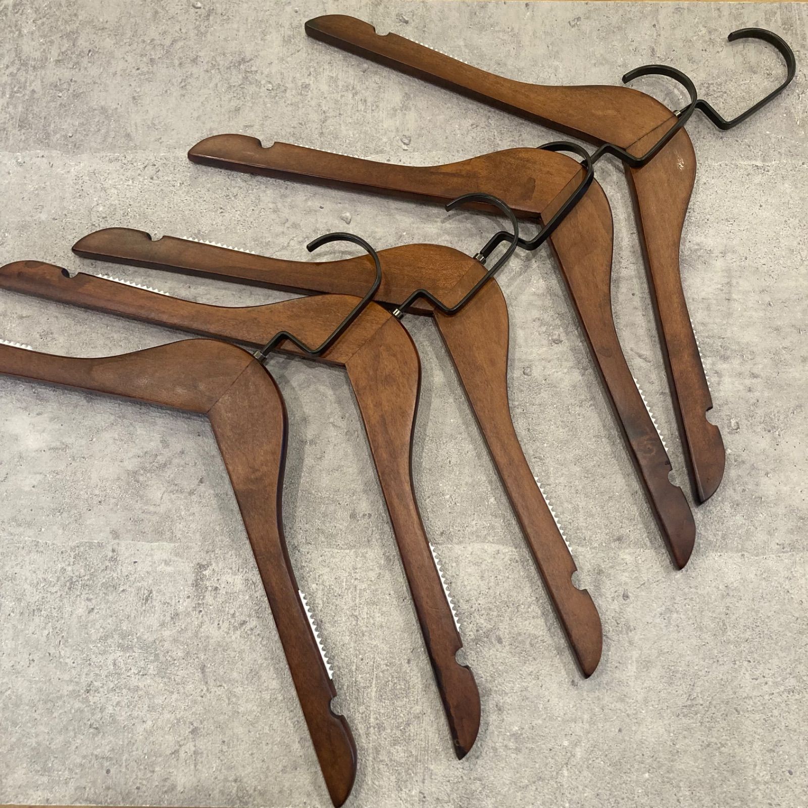 アンティーク】木製ハンガー 5本セット アンティーク ビンテージ