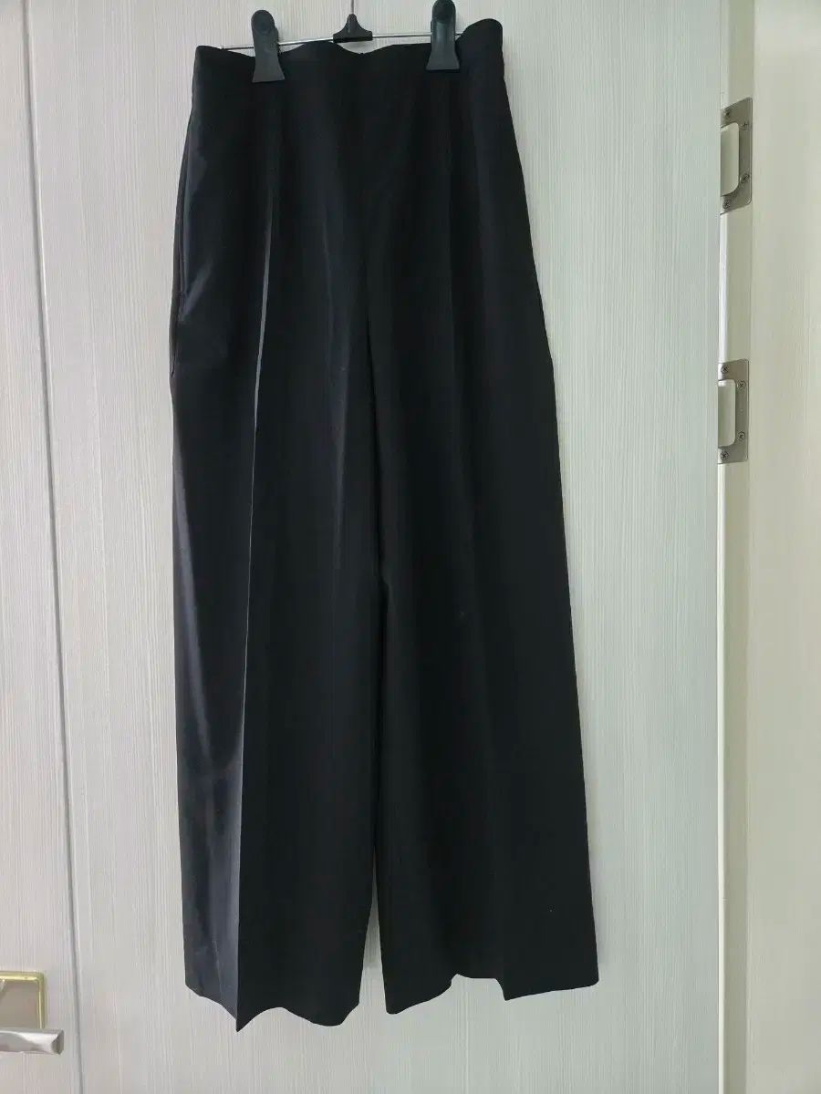 ENFOLD エンフォールド クロップド ワイドパンツ 黒 36 クールウール