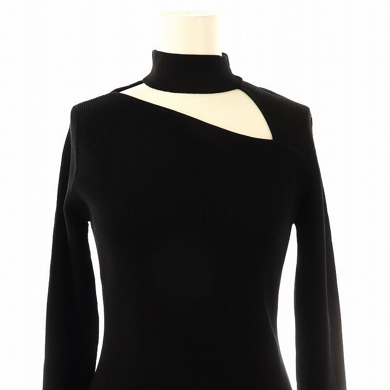 アニュアンス anuans 25SS デザインネックナローニットワンピース