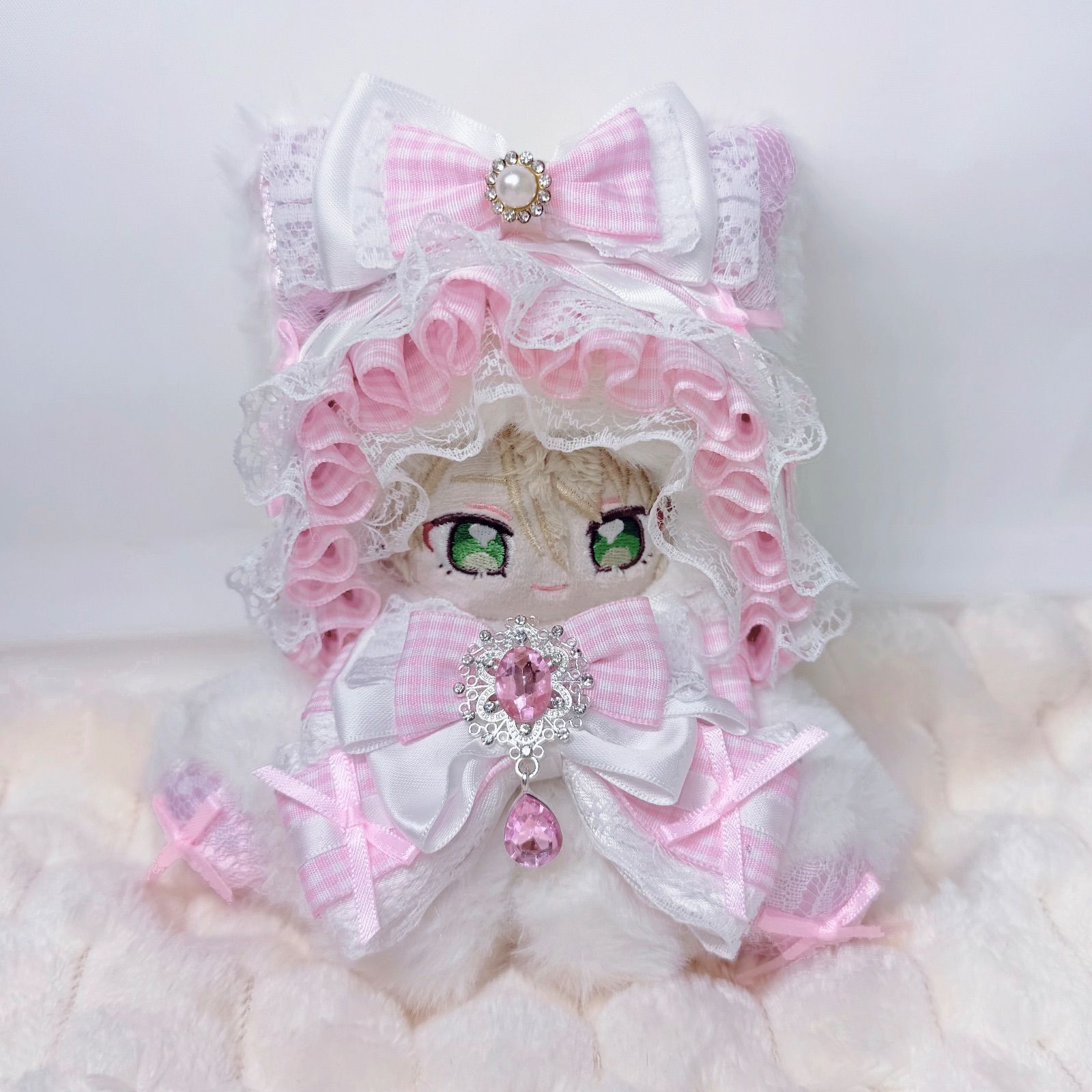 ᐡ ̳ᴗ ̫ ᴗ ̳ᐡ様　ぬい服　ハンドメイド　メイド　10cm ピンク　猫耳　猫　紫 ぬい服 10cm 11cm 12cm ボーダー柄 猫耳ニット帽 ドクロ ピンク