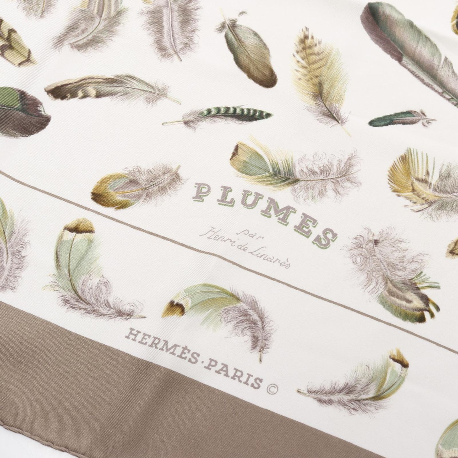 エルメス HERMES スカーフ カレ90 PLUMES par Henride Linares
