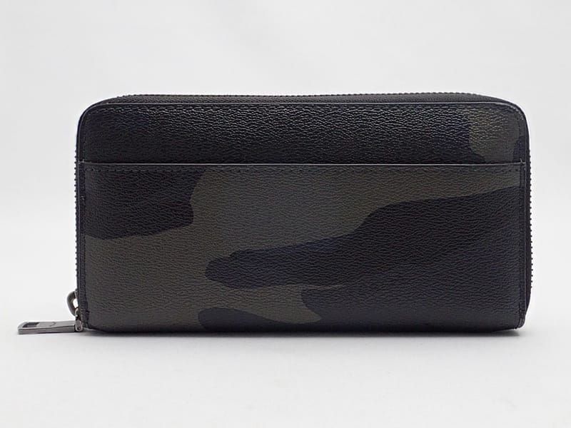 COACH コーチ 長財布 ラウンドファスナー F75099 迷彩柄 グレー