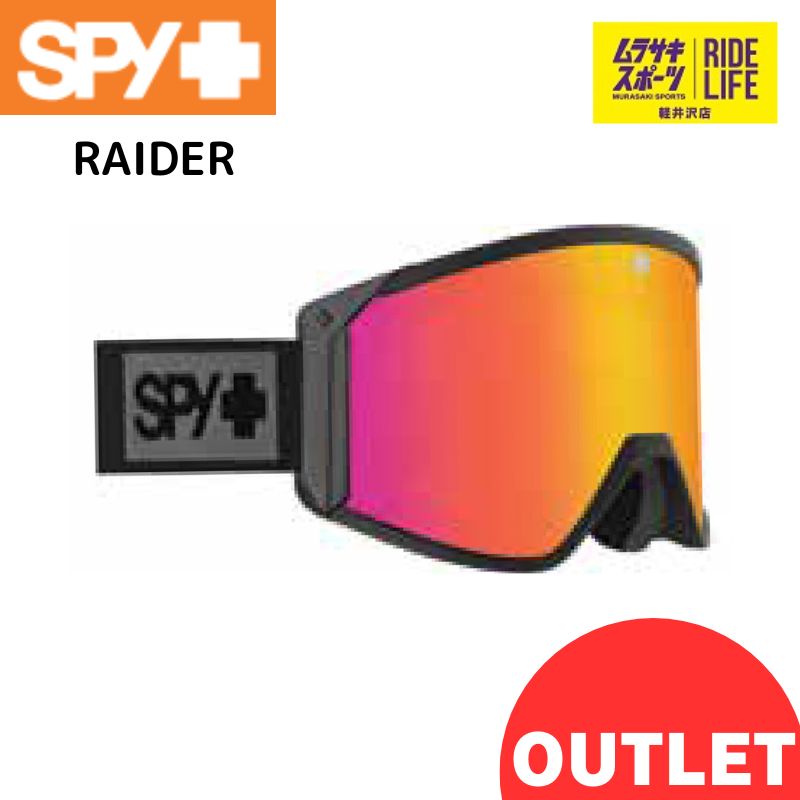 ムラスポ公式 SPY スパイ RAIDER マットブラック|レッドミラー 23-24 ゴーグル スノーボード 40％OFF