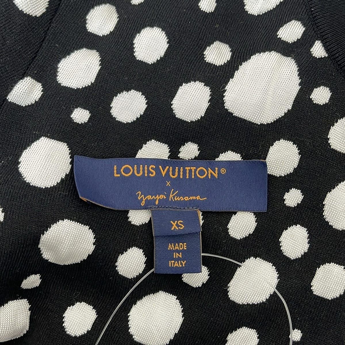 LOUIS VUITTON - LOUIS VUITTON(ルイヴィトン) 長袖セーター サイズXS レディース - 黒×白 クルーネック/ドット柄/草間彌生コラボ LOUIS VUITTON(ルイヴィトン) 長袖セーター サイズXS レディース