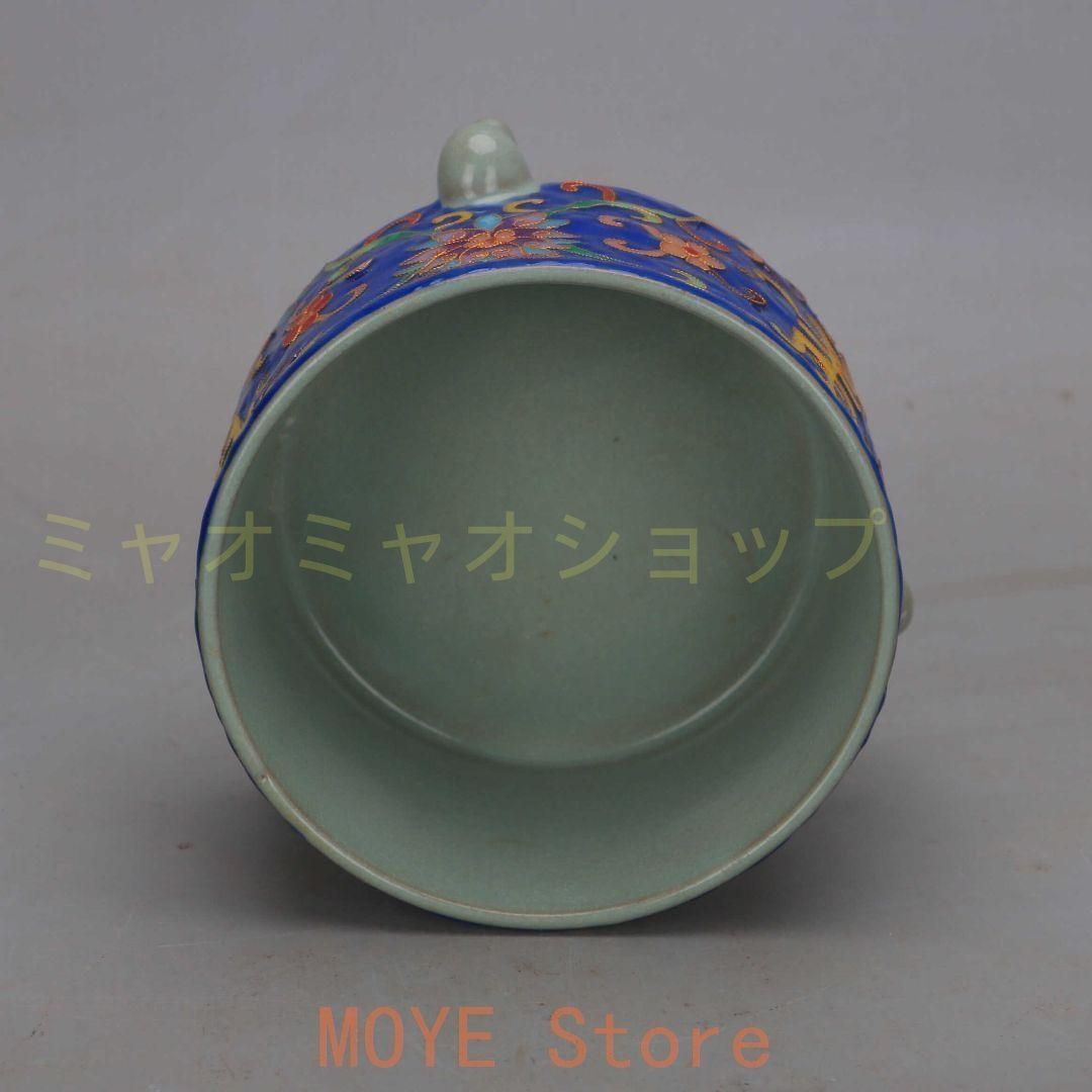 汝窯絞糸琺瑯彩寿字纏枝蓮三足玄紋香炉 景徳鎮