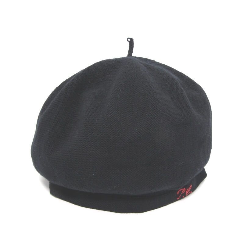 Porter Classic ポータークラシック ベレー帽 PC-011-701-10 HAND WORK KNIT BERET 赤刺繍カスタム ブラック 黒 28009812