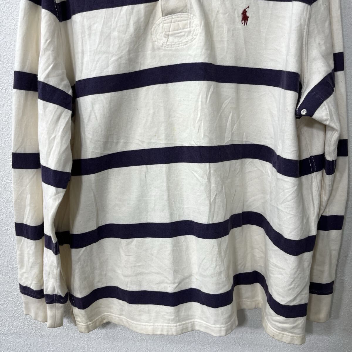 ♦︎【ラルフローレン】Ralph Lauren 古着 ラガーシャツ ボーダー M Ralph Lauren - 90s USA製 ポロ ラルフローレン ボーダー 長袖