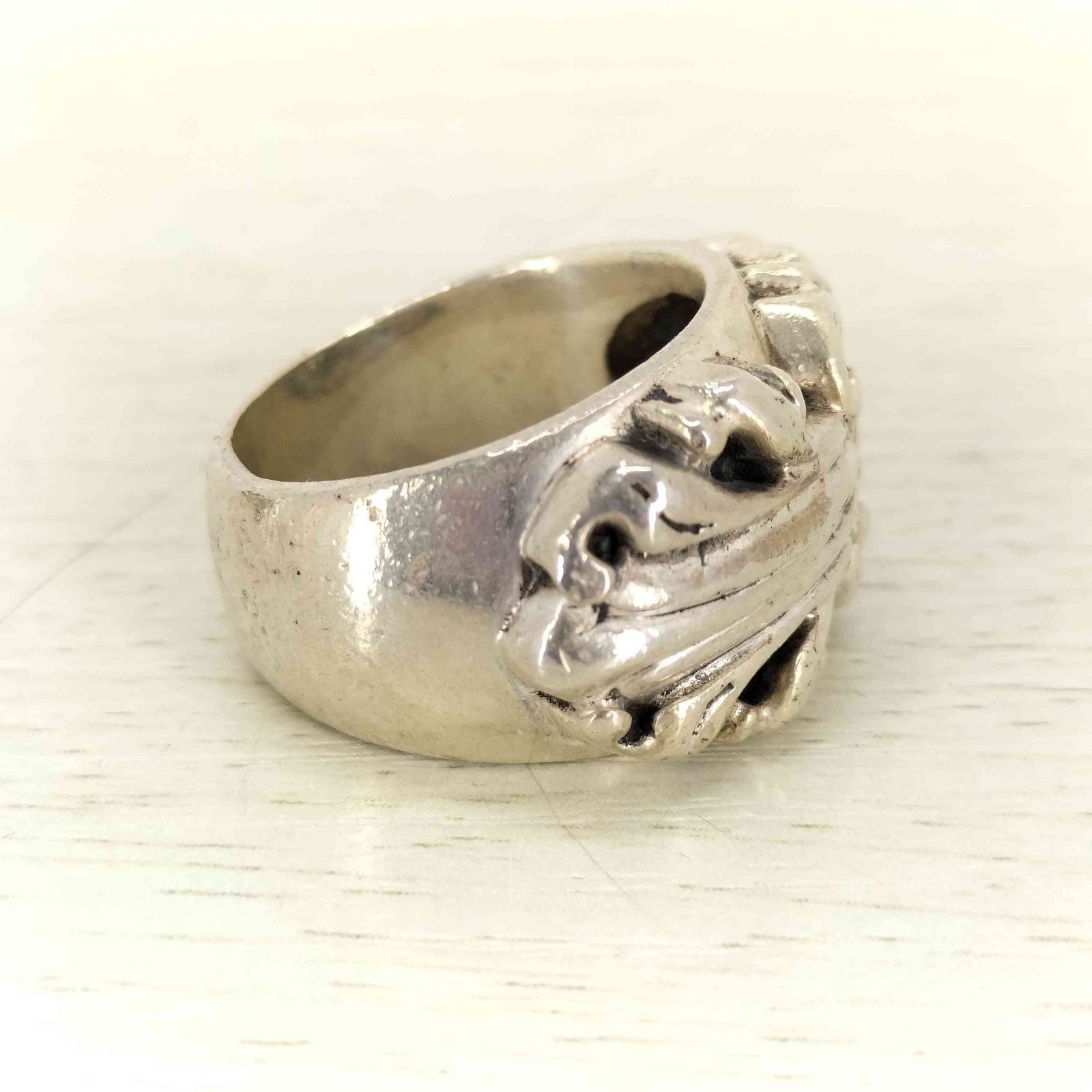 エーアンドジー A＆G STERLING刻印 フローラルダガーシルバーリング