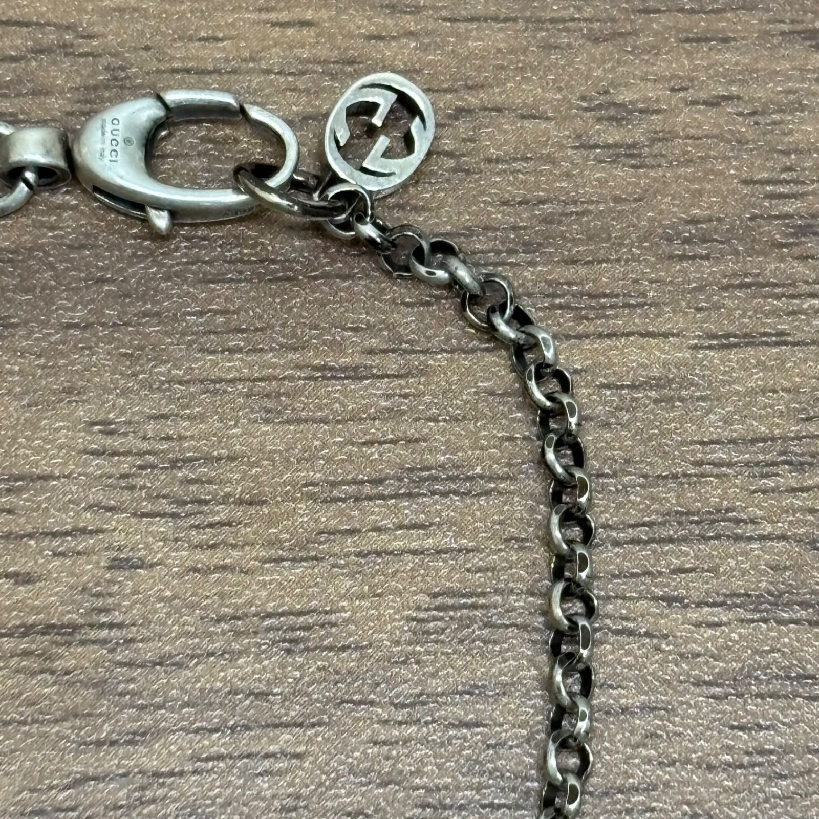 【正規品】GUCCI シルバー ダブルG キー ブレスレット#17 正規品】GUCCI シルバー ダブルG キー ブレスレット#17