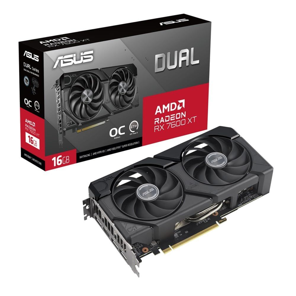 ASUS AMD Dual Radeon RX 7600 XT 搭載 ビデオカード OC Edition 16GB GDDR6| DUAL-RX7600XT-O16G 正規代理店品