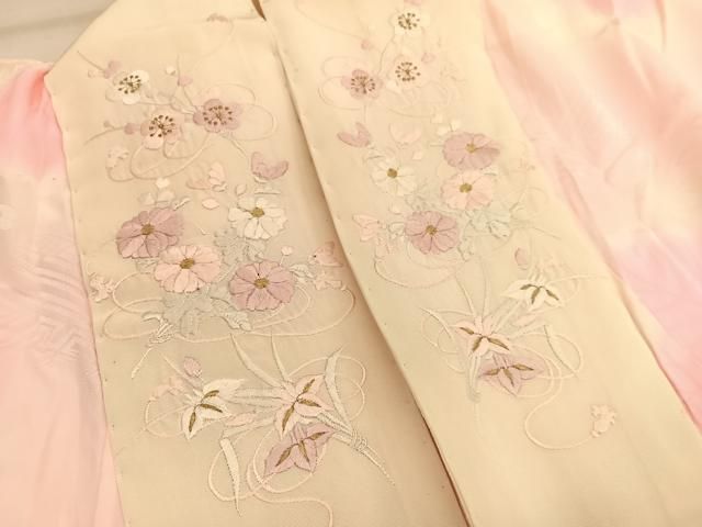 平和屋着物○上質な色無地 舞花地紋 黄朽葉色 正絹 逸品 DAAV3480du