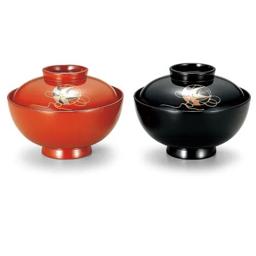手描蒔絵 磨蒔絵 越前漆器 越前塗 粂治郎 夫婦椀 朱 黒 お椀2客 お椀ペアセット 結婚祝い 還暦祝い お正月 祝い膳 桐箱