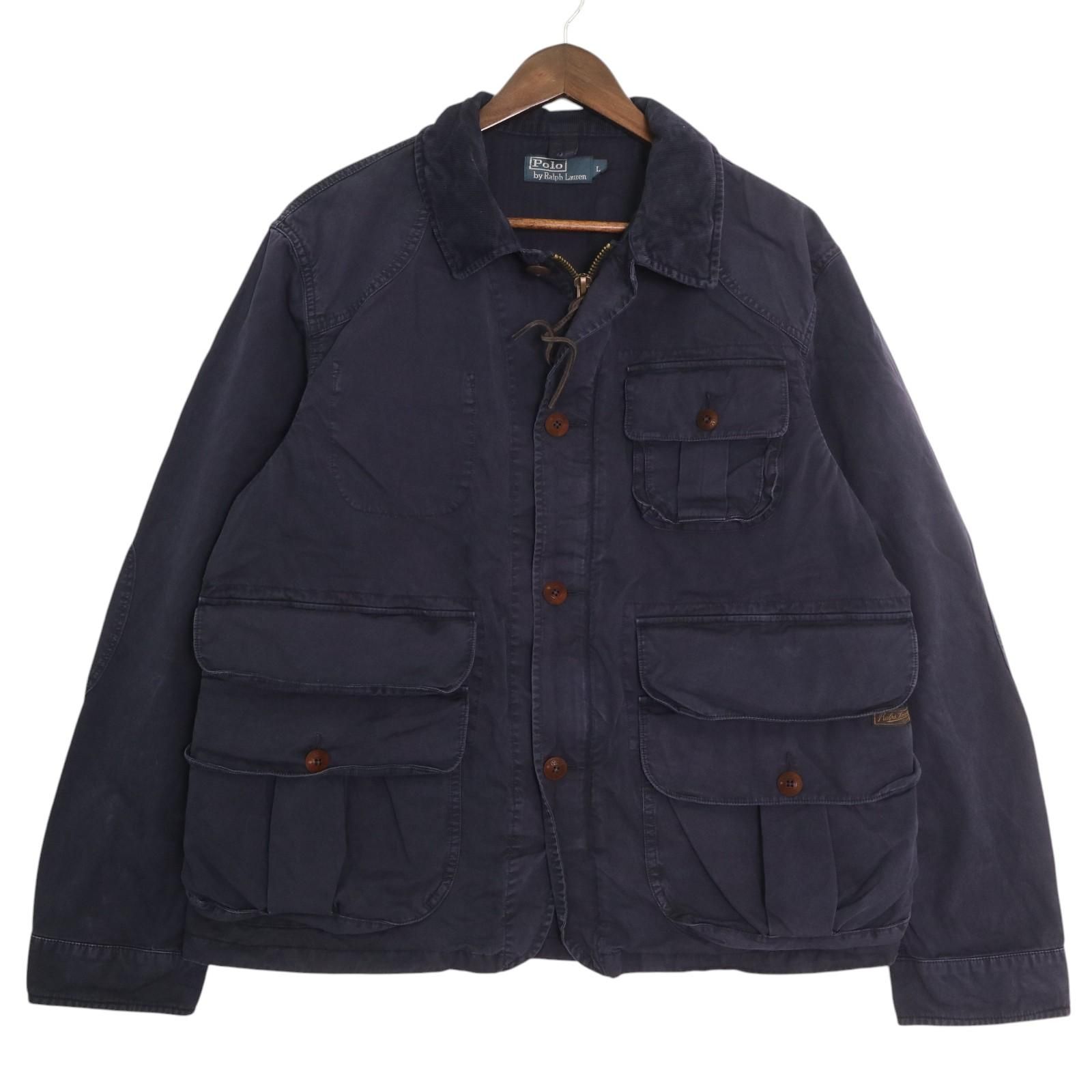 Polo by Ralph Lauren ポロ ラルフローレン ハンティングジャケット ネイビー (メンズ L) 中古 古着 A4084