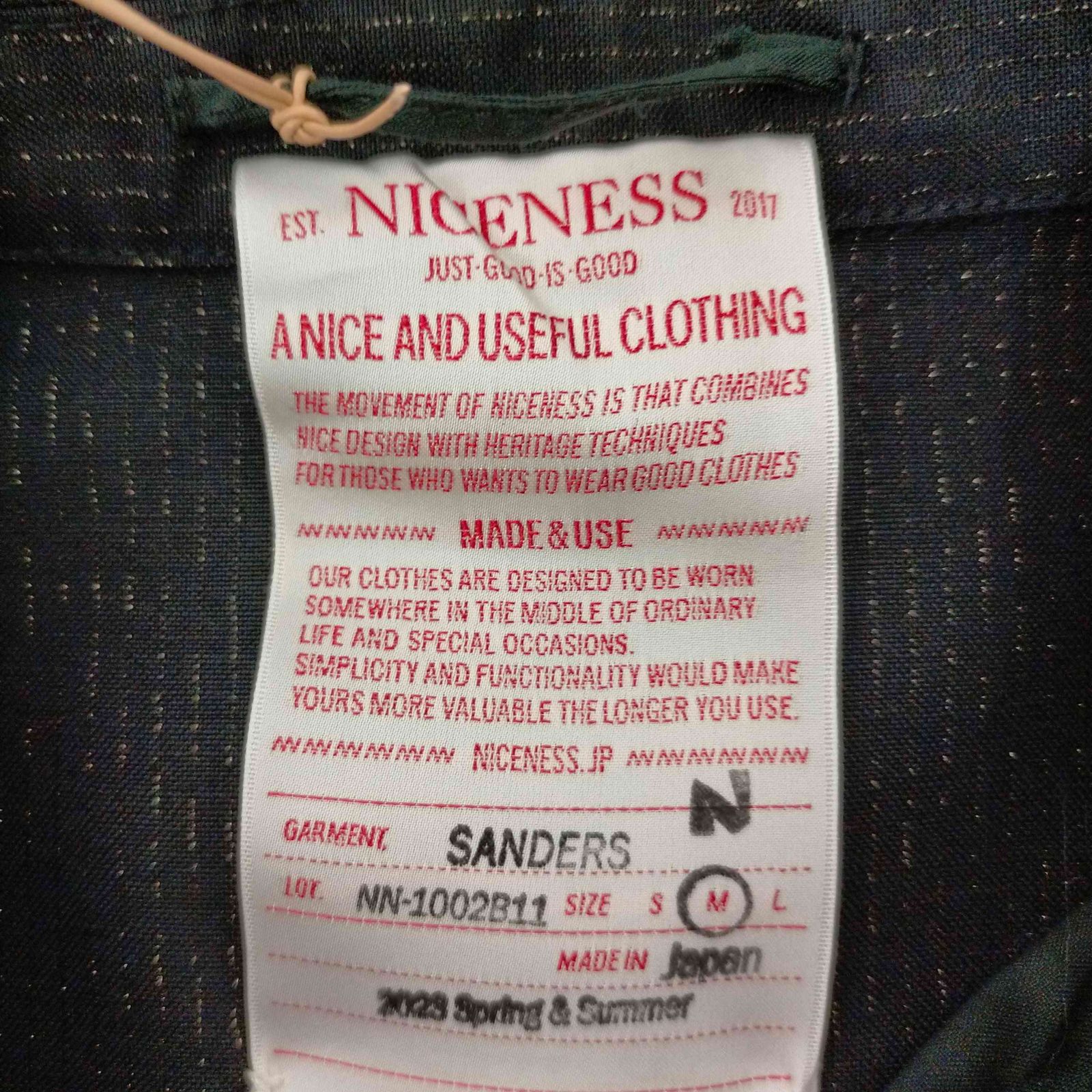 ナイスネス NICENESS 23SS SANDERS メンズ JPN：M - メルカリ