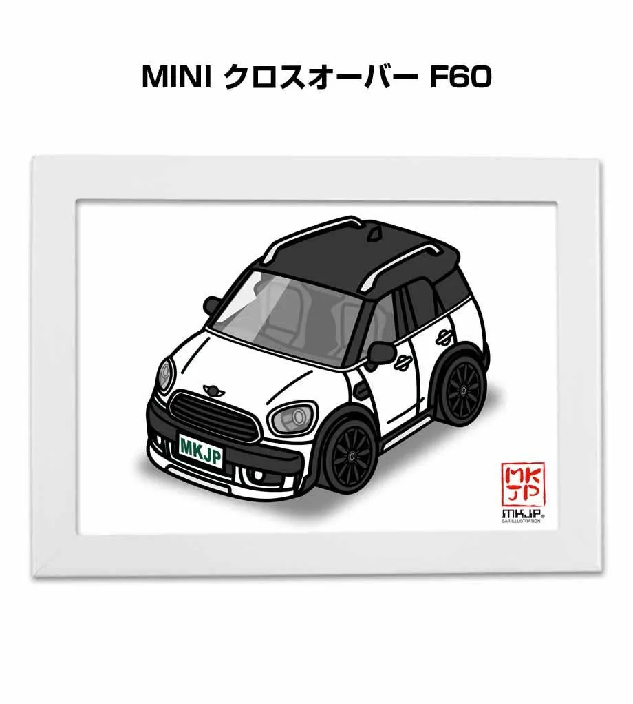 車種別ボディカラーが選べるフレーム付きA5イラスト【ナンバー入れ可
