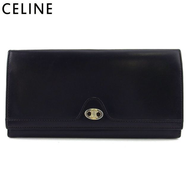 美品✨ セリーヌ がま口 レザー ハンドバッグ トリオンフ ゴールド ブラック CELINE セリーヌ トリオンフ レザー がま口 ポシェット ミニ