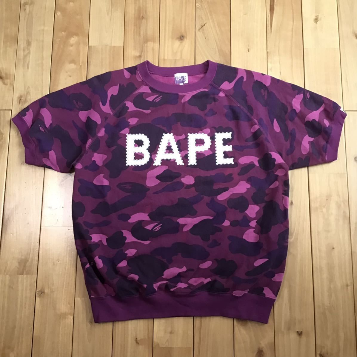 スワロフスキー BAPE LOGO 半袖 スウェット Sサイズ a bathing ape 