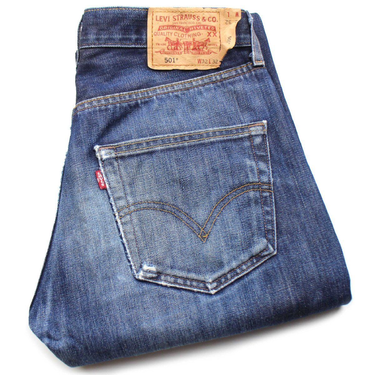 00s トルコ製 Levi'sリーバイス 501 ダメージ デニムパンツ ヒゲ w32