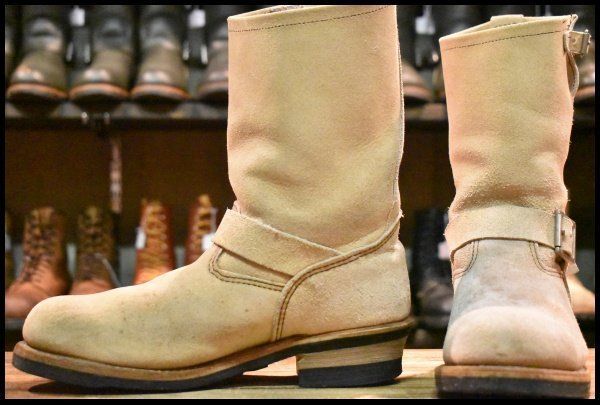8.5D 08年 レッドウィング 8268 スエード エンジニア ホーソーンアビレーン ラフアウト スチールトゥ ブーツ redwing HOPESMORE FJ040