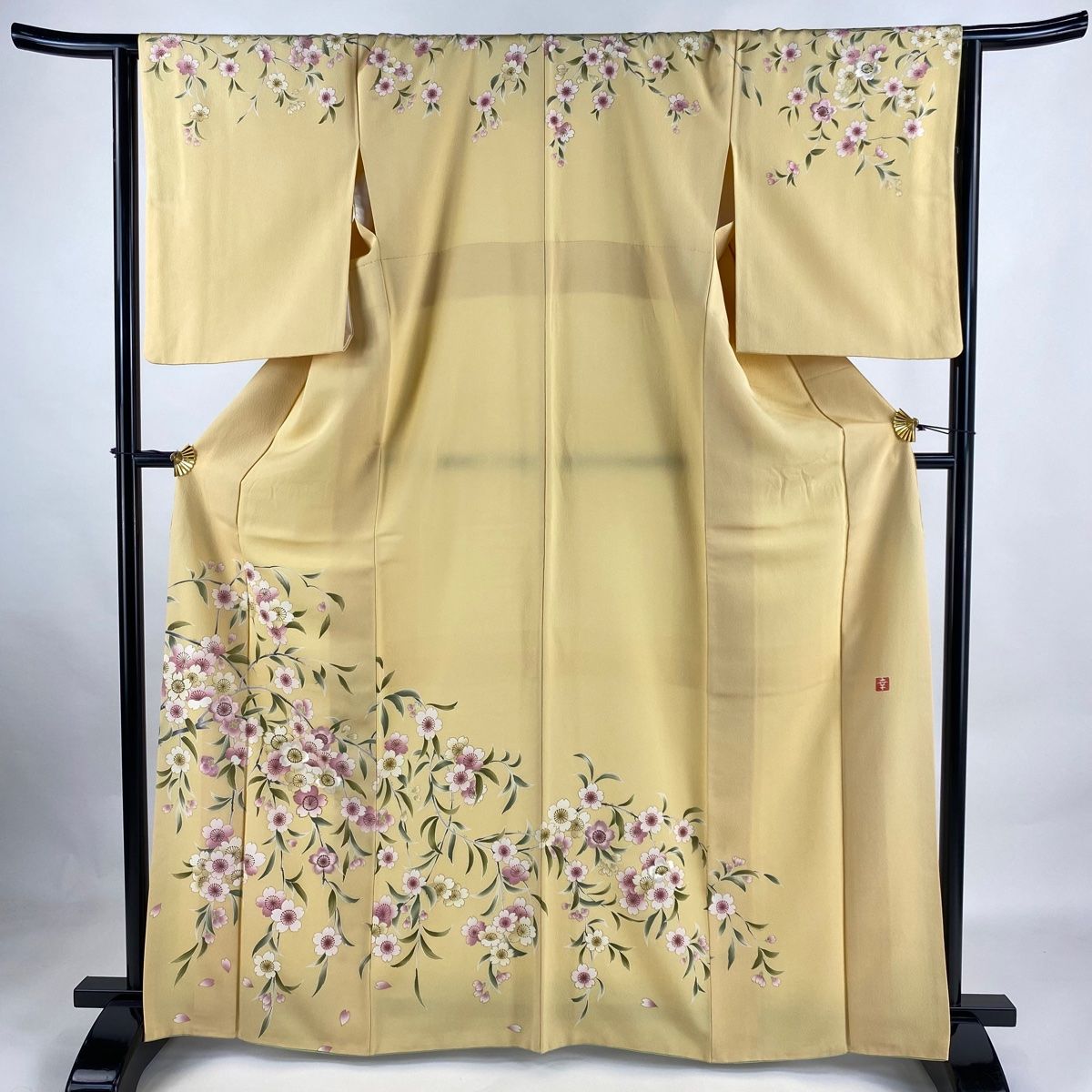 訪問着 身丈165.5cm 裄丈64cm M 袷 花井幸子 落款 桜 刺繍 金糸