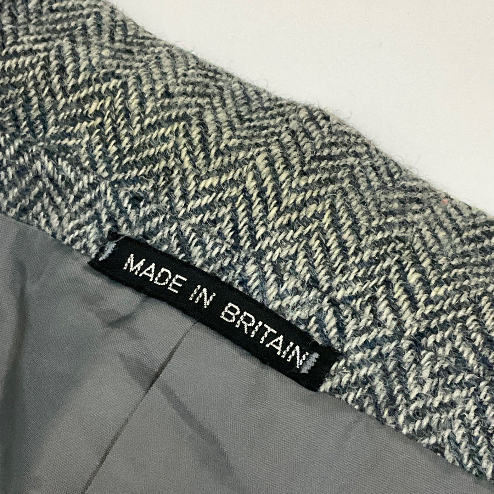 Harris Tweed ウール テーラードジャケット 英国製　グレー L 英国製 HARRIS TWEED ハリスツイード ウール テーラードジャケット