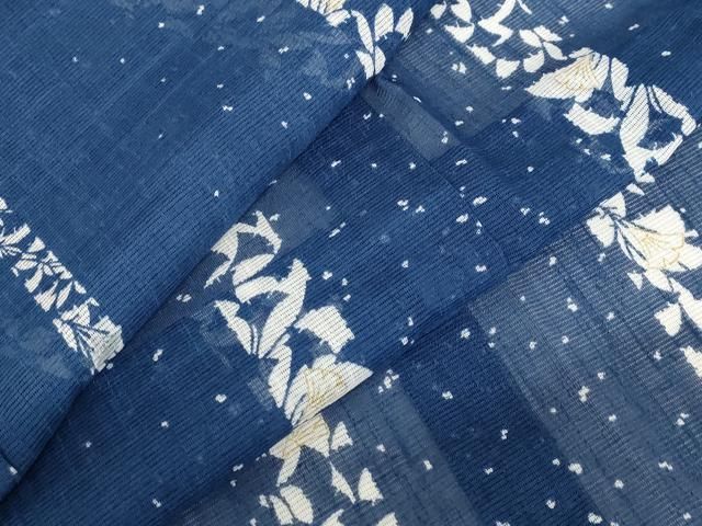 平和屋着物＊夏物 小紋 絽 草花間道 洗える着物 AABB5849st