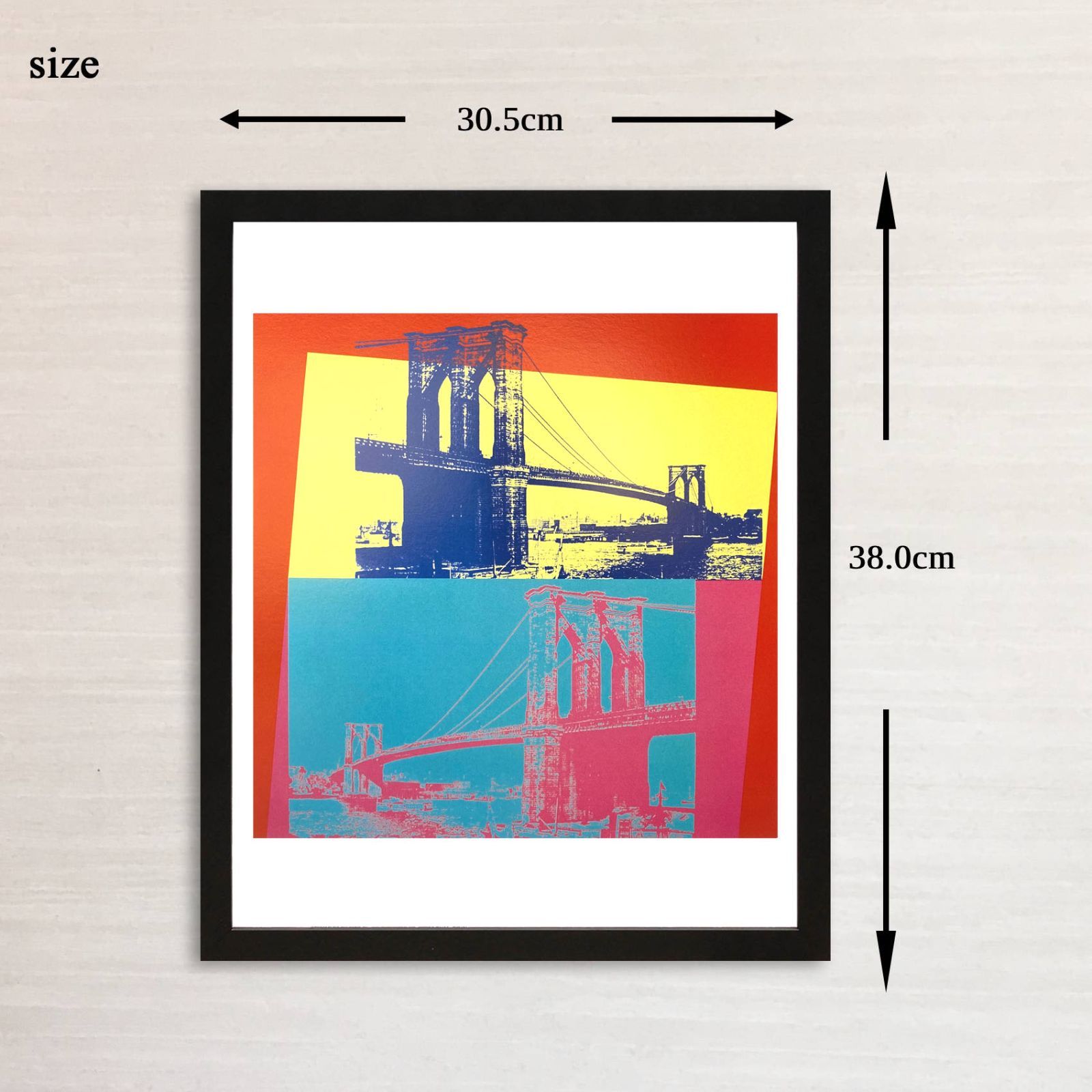 アンディ ウォーホル「ブルックリン ブリッジ ,1983(ブルー イエロー)」展示用フック付ポスター ポップアート 発送目安10～15営業日 -  メルカリ