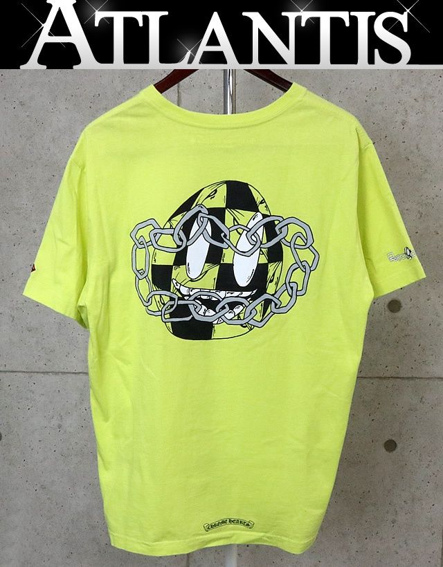 CHROME HEARTS 銀座店 クロムハーツ PPO CHAIN GAME プリント Tシャツ 半袖 メンズ size:XL ライム系 96578