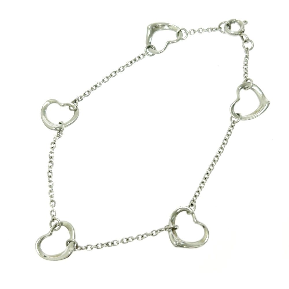 TIFFANY-Co. ティファニー シルバー エルサペレッティ オープンハート 5P ブレスレット 2.4g STERLING刻印 418005 ブレスレット
