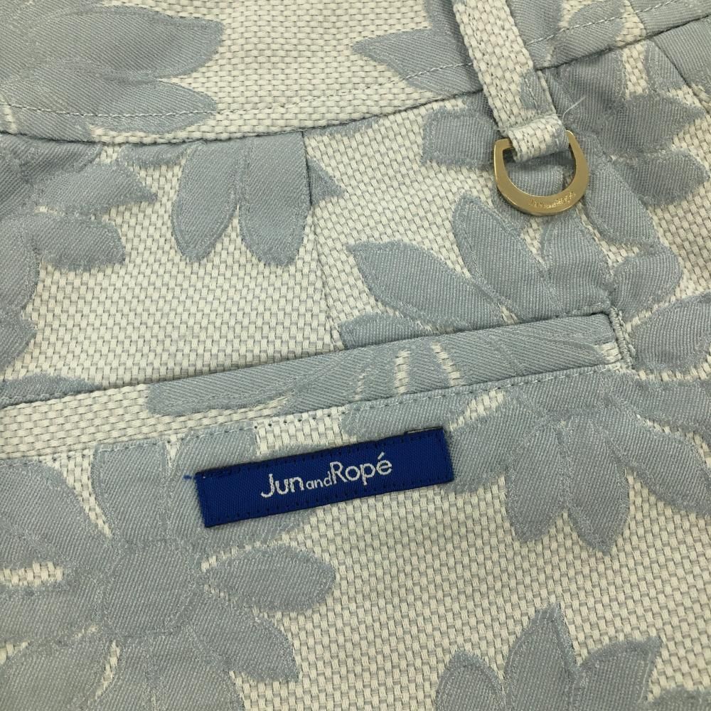JUN&ROPE’ - 【超美品】ジュンアンドロペ スカート ライトブルー×白 花柄織生地 裏地付 レディース L ゴルフウェア JUN＆ROPE 超美品】ジュンアンドロペ スカート ライトブルー×白 花柄織生地