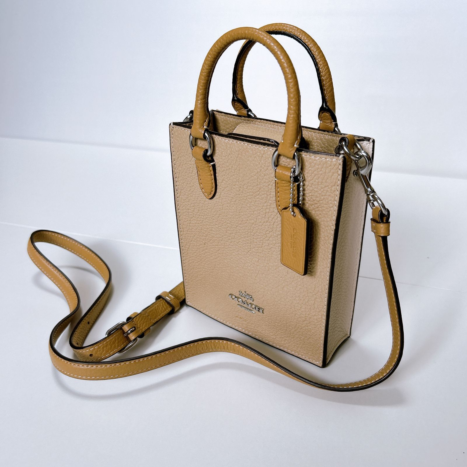 極美品 COACH コーチ バッグ ノース/サウス 2way トートバッグ ミニ 