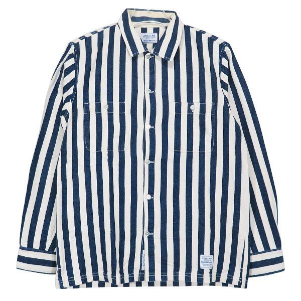 NEIGHBORHOOD ネイバーフッド 13AW YANK/C-SHIRT.LS 132SPNH-SHM07 ヤンク コットン シャツ  ロングスリーブ 長袖 インディゴ ホワイト - メルカリ