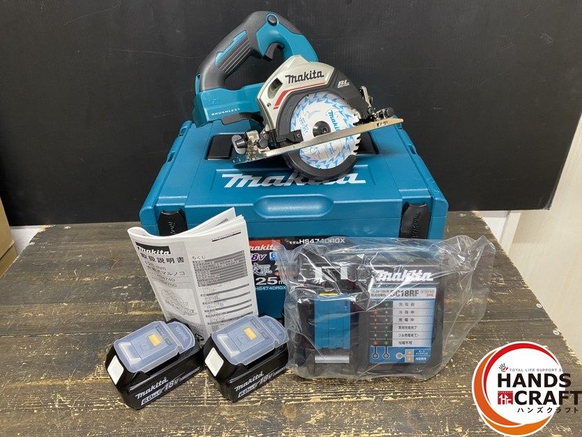 ● ♥品 makita マキタ HS474DRGX 充電式マルノコ 125mm 回転数 5 400min-1 バッテリー 18V|6.0Ah ×2 充電器 ケース付