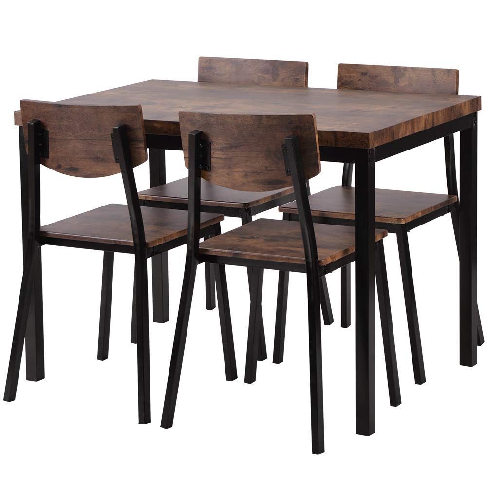 ダイニングセット ブラウン 幅110 四角いテーブル チェア 5点セット ダイニングセット ブラウン 幅110 四角いテーブル チェア 5点セット