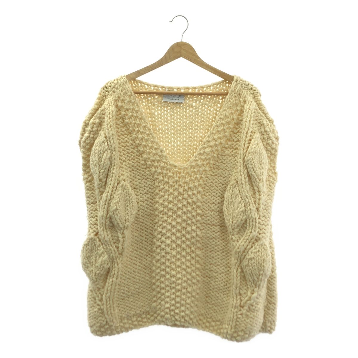 MAYDI | マイディ | 2020AW | HANDMADE CHUNKY VEST ハンドメイド ウール ニット ベスト | U | アイボリー | レディース