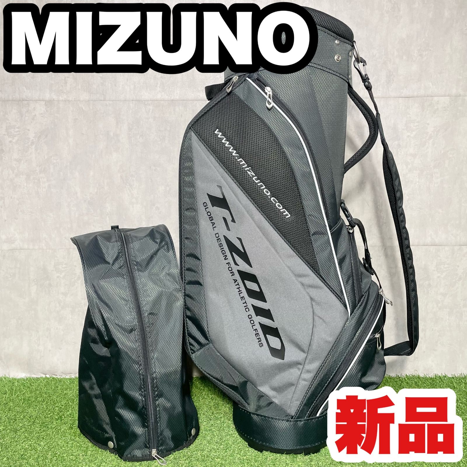 ★☆★ミズノ★T-ZOID★キャディ-バック★グレー系★☆★ キャディバッグ 》ミズノT-ZOIDの通販 by HAGEやゴルフ｜ラクマ