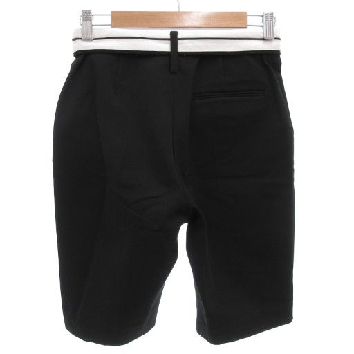 ルシェルブルー LE CIEL BLEU Biker Pants バイカーハーフパンツ ショート ストレッチ 34 黒 ブラック 白 ホワイト 24A68103 GV