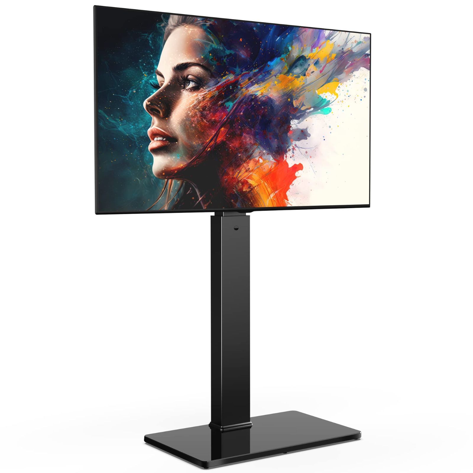 新着商品 TT107501MB ブラック ラック回転 高さ調節 1段式 壁寄せテレビスタンド テレビスタンド FITUEYES